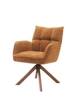Otočné kreslo Marilla, drevené nohy, škoricové (53240002)