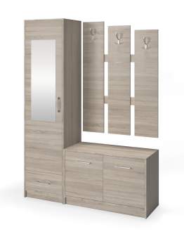 Garderobă pentru hol cu oglindă Maxi, stejar sonoma