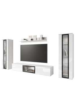 Meblościanka Caro w białym połysku - wisząca lub stojąca (CAR0120)