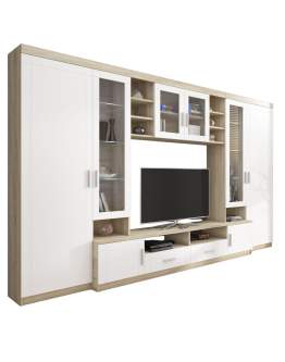 Meblościanka Paris WH01 Biały, Dąb Sonoma