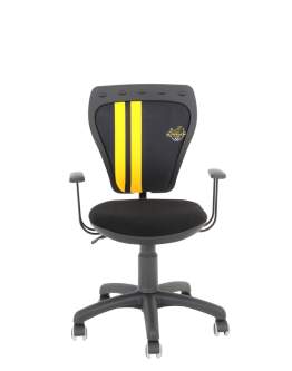 Krzesło Ministyle Black GTP Alova Race Żółte Pasy