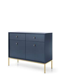Komoda Mono granatowa z szufladami (MKSZ104), navy/gold