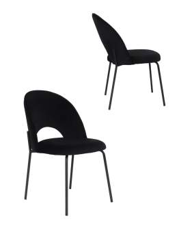 Krzesło do jadalni Molly Black, czarny welwet (108-77)
