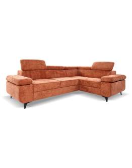 Narożnik Fabio na nóżkach z funkcją spania i regulowanymi zagłówkami 260 cm