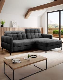 Narożnik z funkcją spania Lorelle Prawy Tkanina Monolith 97 (2774) - OUTLET