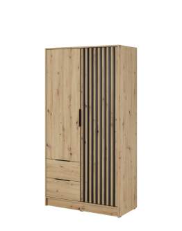 Szafa na ubrania Nelly 2D: dąb artisan z lamelami 105 cm