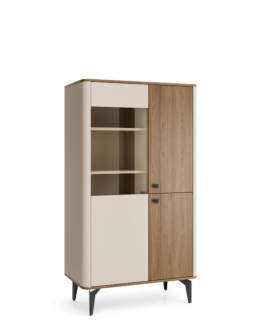 Vitrină joasă Aurena Au3, cașmir/nuc regal (88 cm)