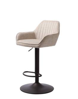 Scaun de bar pivotant Nolan bej, cusături verticale