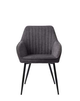 Scaun de dining Nolan gri închis, cusături verticale