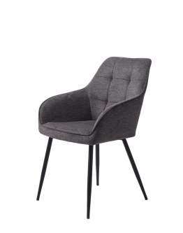 Scaun de dining Nolan gri închis, matlasat