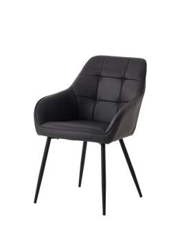 Scaun de dining Nolan cu piele ecologică neagră