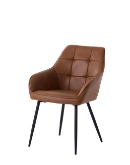 Scaun de dining Nolan cu piele sintetică maro