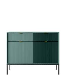 Komoda ryflowana Nova zielona z szufladami (KSZ104)