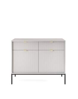 Komoda ryflowana Nova szara z szufladami (KSZ104)