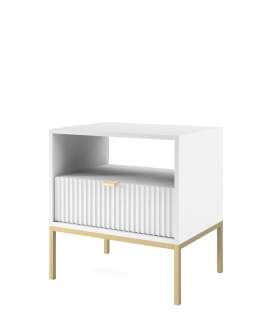 Szafka nocna Nova biało/złota (S54)