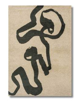 Nowoczesny beżowo-zielony dywan 140x200 Ribbon Garden Spirit 9848