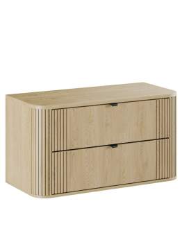 Szafka pod umywalkę z blatem, obła, ryflowana dąb Ovalia Cremona (Set-ovc b cremona 100cm)