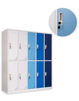 Szafa ubraniowa socjalna do szatni 10-drzwiowa Oxford Blue