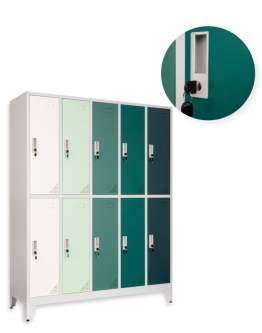 Szafa ubraniowa socjalna do szatni 10-drzwiowa Oxford Green (3278) - OUTLET