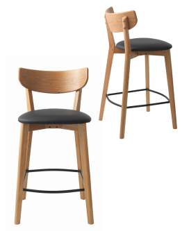 Barová židle Pero (41114202), imitace kůže, černá