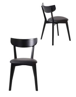 Scaun de dining Pero cu piele sintetică, stejar negru