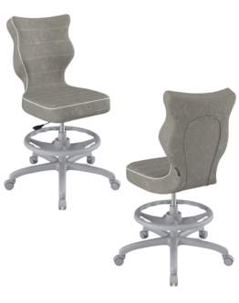 Krzesło dziecięce Entelo Petit z podnóżkiem 159-188 cm, Szara Podstawa