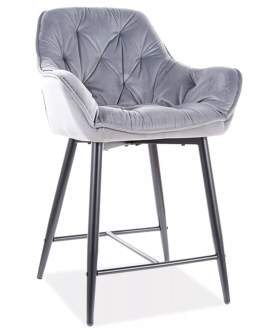 Polobarová židle Cherry H-2 Velvet Šedá