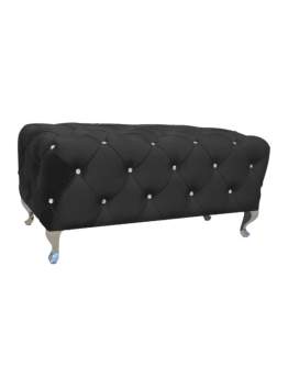 Pufa Hestia – czarna tapicerowana (3340) - OUTLET