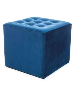 Taburet Lori Velvet, albastru închis