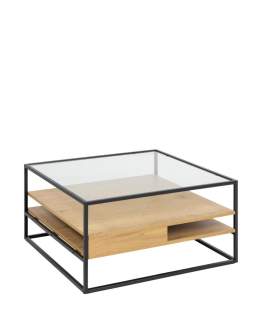 Stolik kawowy szklany Randolf (96104) dąb