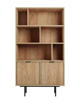 Bibliotecă cu două uși Edison stejar hikora