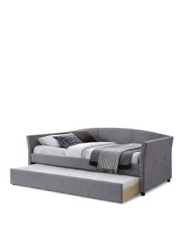 Łóżko jednoosobowe Sanna z wysuwanym dolnym materacem 90x200, popielaty