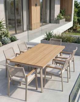 Zestaw ogrodowy 6 osobowy Santos, aluminiowy, taupe