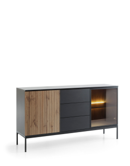 Komoda trzydrzwiowa Sento (KSZ154) z szufladami, dąb wotan