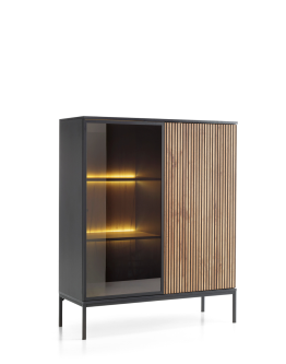 Witryna dwudrzwiowa Sento (WT104) z oświetleniem LED, dąb wotan