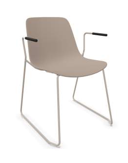 Sitari krzesło ramowe plastikowe CFS na płozie z podłokietnikami