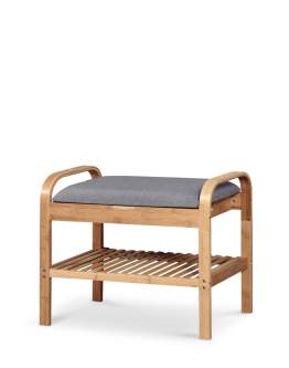 Stojak na buty ST-12 popielaty/naturalny ze schowkiem