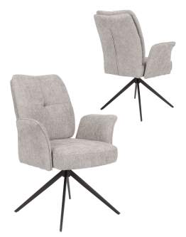 Otočná jídelní židle Stanley, čalouněná, šedá