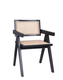 Dřevěná židle Stella dark s vídeňským výpletem, ratan