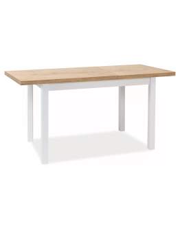Stół Adam 90 (125)x65 Dąb Lancelot, Biały Mat