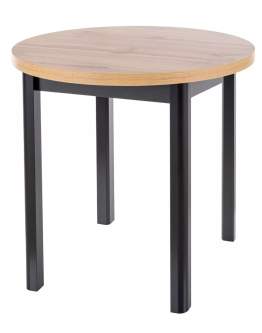 Stół Adam fi80 Dąb Artisan, Czarny Mat