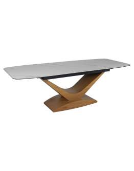 Masă extensibilă Dolce, alb/stejar (180-240 cm)