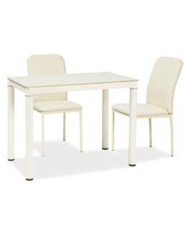 Skleněný stůl Galant Krémový 100x60 cm