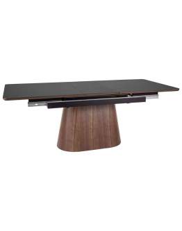 Masă extensibilă Monaco, negru/nuc (160-200 cm)