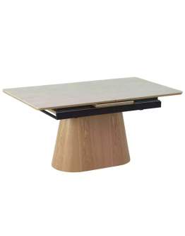 Rozkładany Stół Monaco Travertine Beż Mat, Dąb 160 (200) x 90 cm