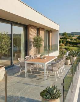 Set de grădină Atena: masă de dining + 6 scaune