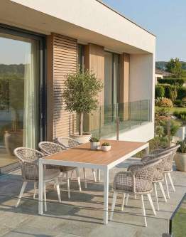 Set de grădină Atena: masă de dining + 6 scaune