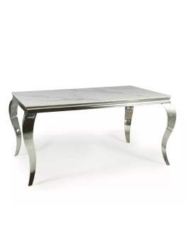 Masă cu blat din ceramică și picioare cromate Prince (150x90 cm)