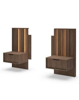 Zestaw stolików nocnych Amaro H z oświetleniem LED i szufladą z pełnym wysuwem i cichym domykiem