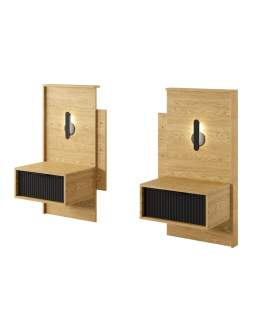 Zestaw stolików nocnych Baltic D z szufladami i oświetleniem LED